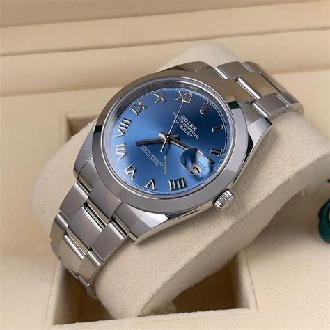 azurro blue rolex|2022 Rolex datejust 41mm.